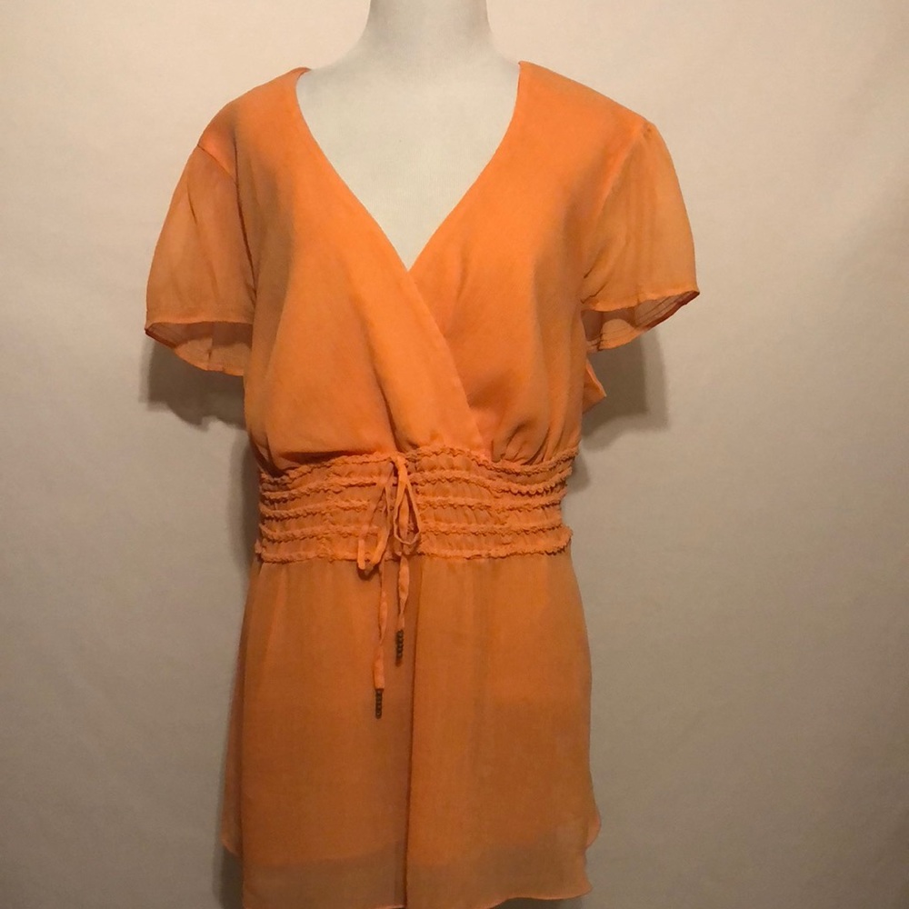 Lane Bryant orange blouse BoHo size 18/20